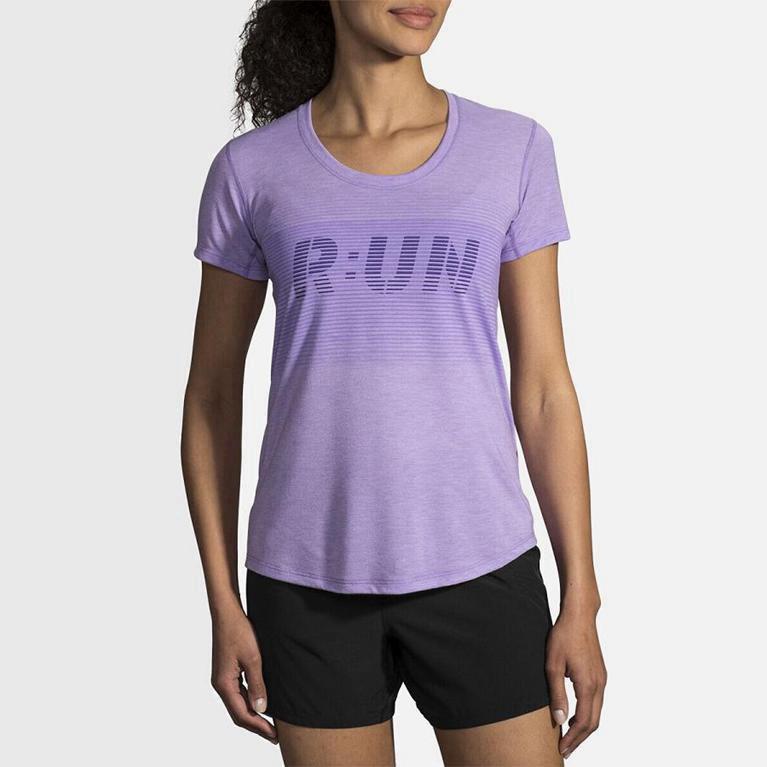 Brooks Distance Graphic Mujer Camiseta Sin Mangas - Morados (8674KBLZX)